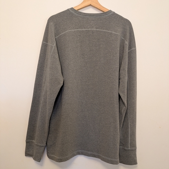 North Face Sweater Mens XL Long Sleeve Crew Neck Pullover Henley Heather Grey - Picture 5 of 6